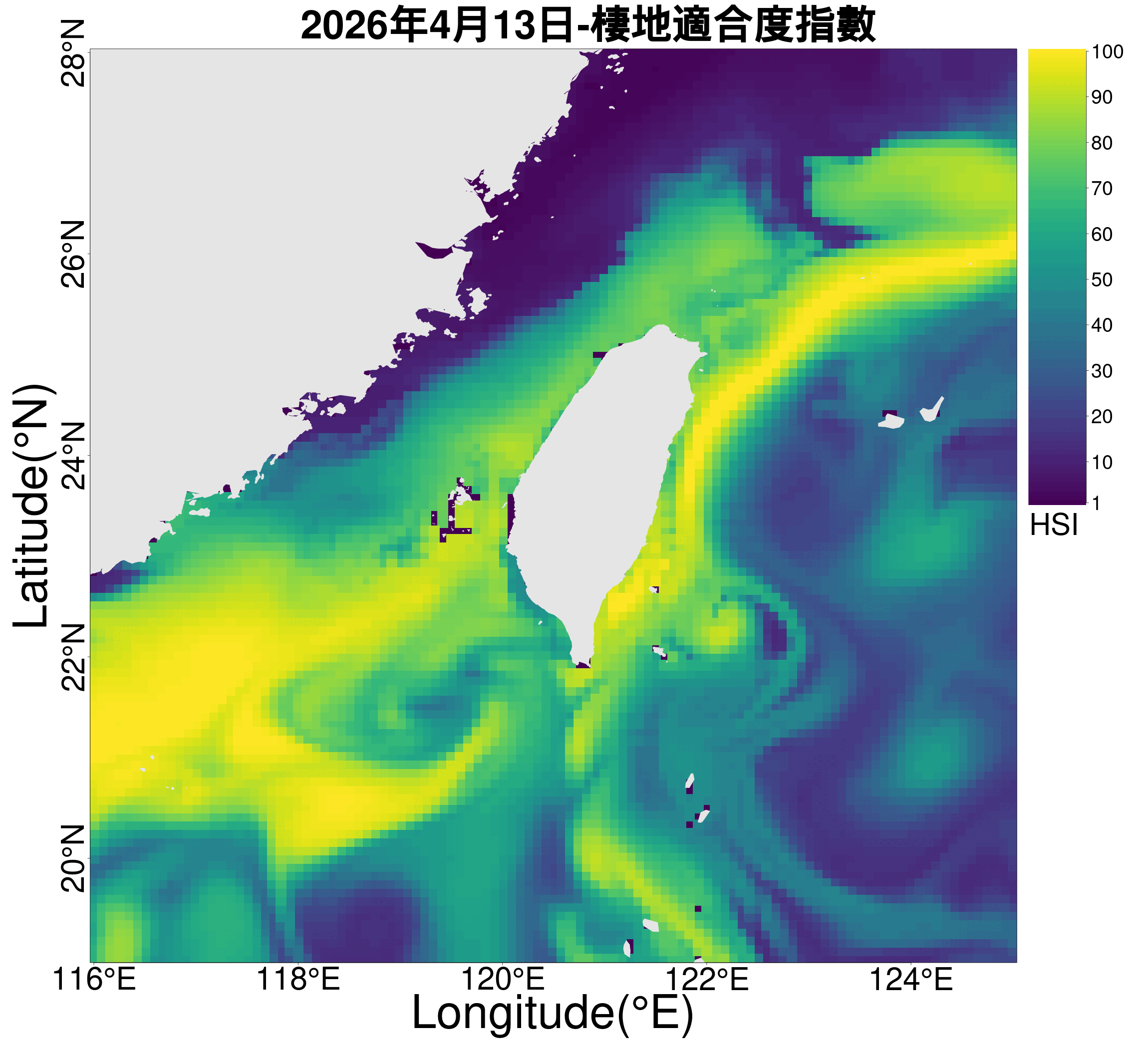 杜氏鰤棲地一周預測