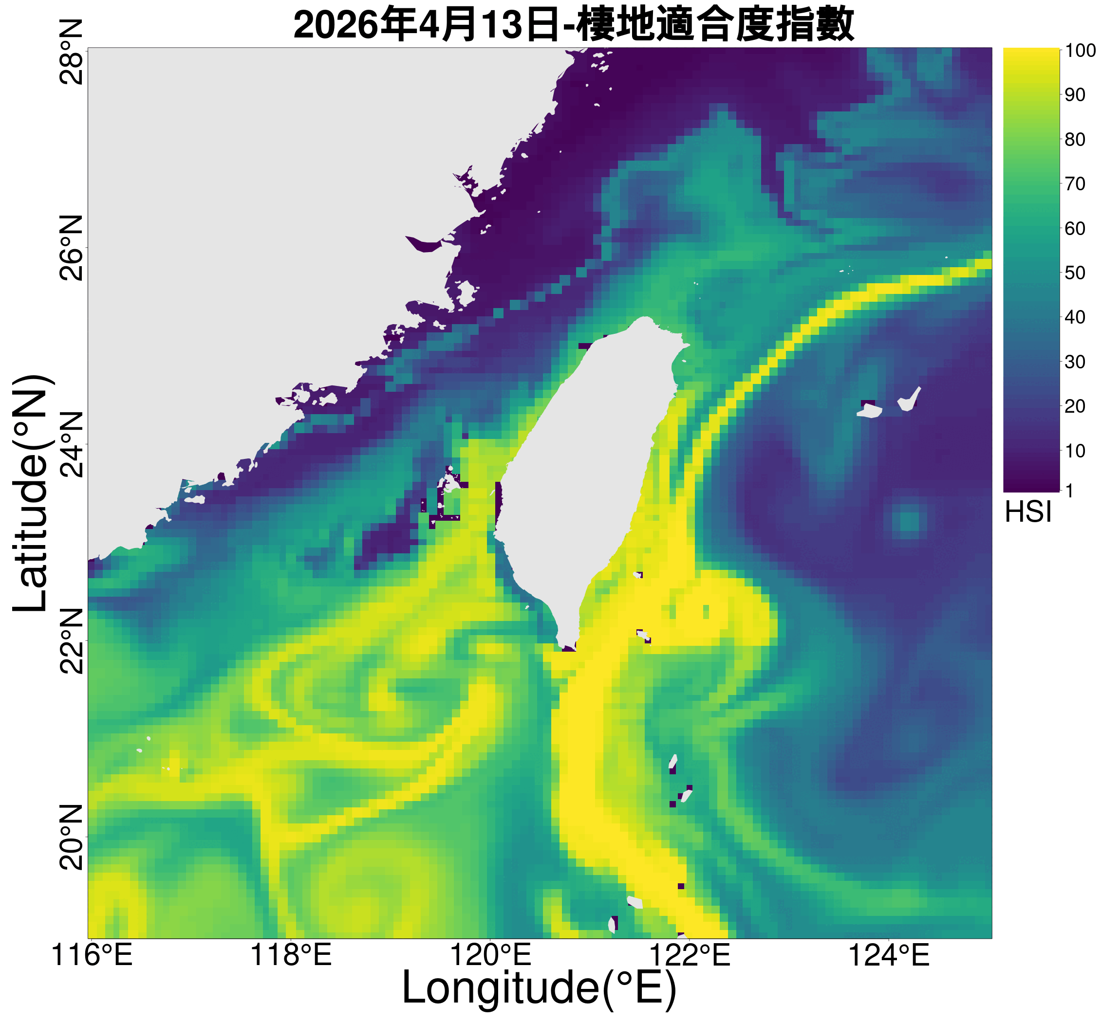 圓白鯧棲地一周預測