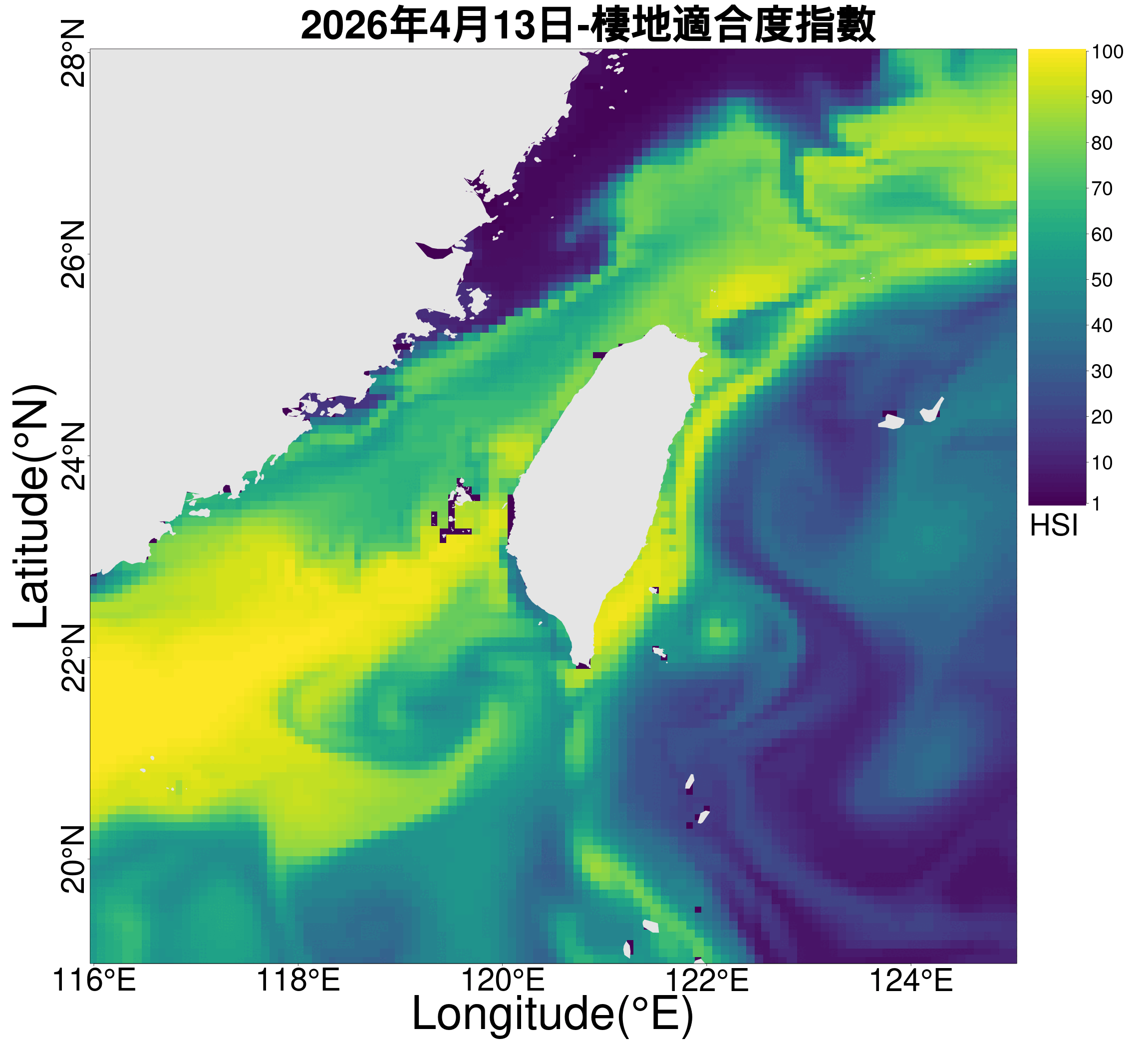 午仔棲地一周預測