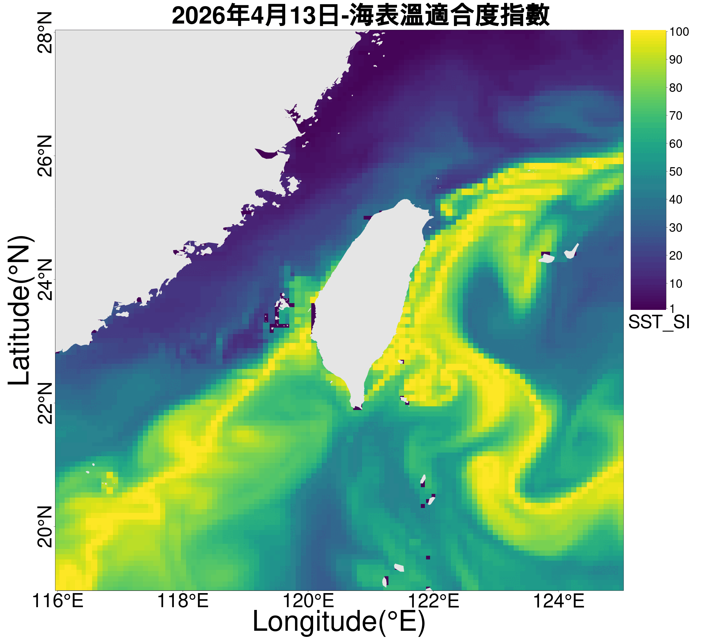 雨傘旗魚棲地一周預測