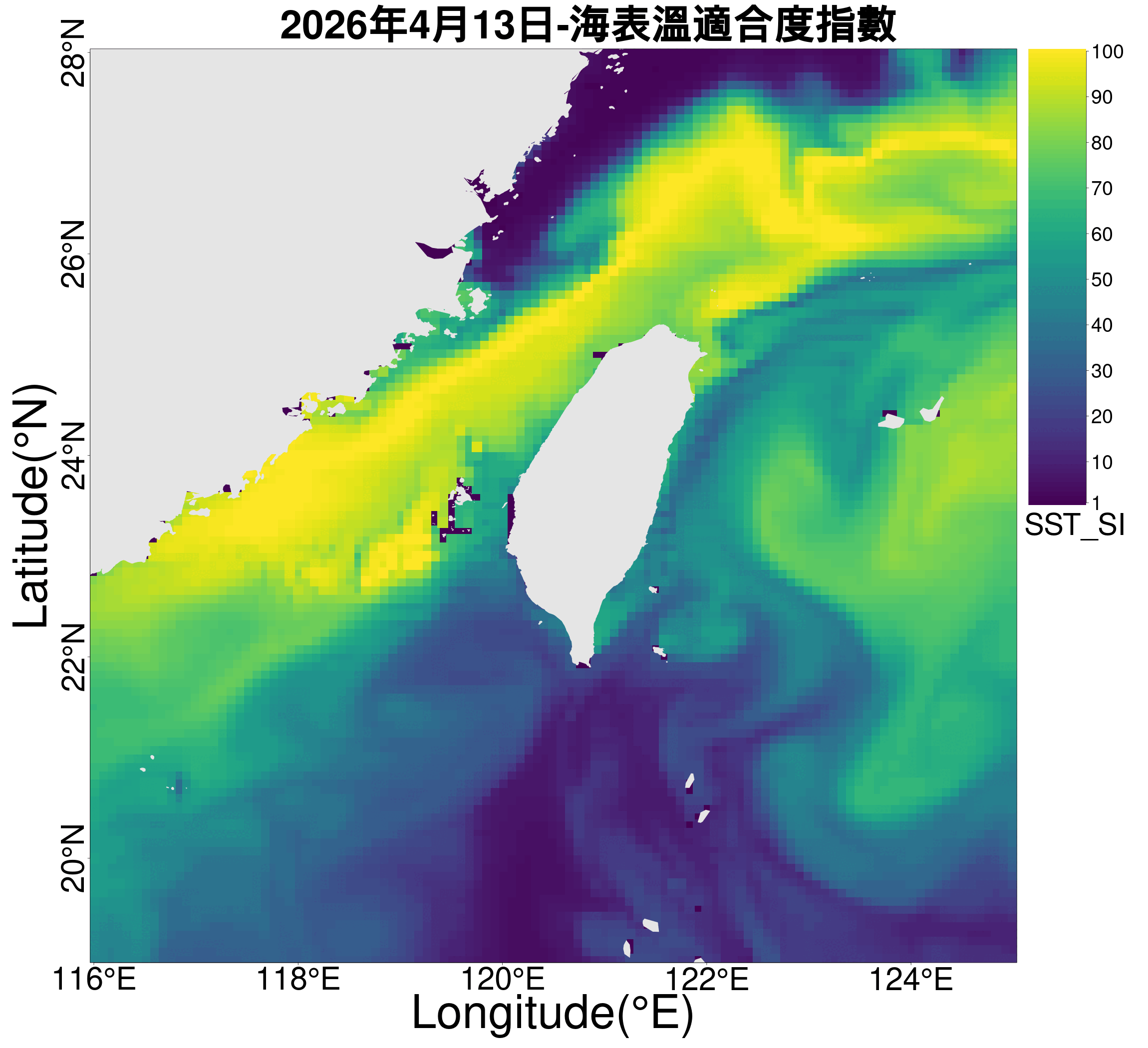 紅肉旗魚棲地一周預測
