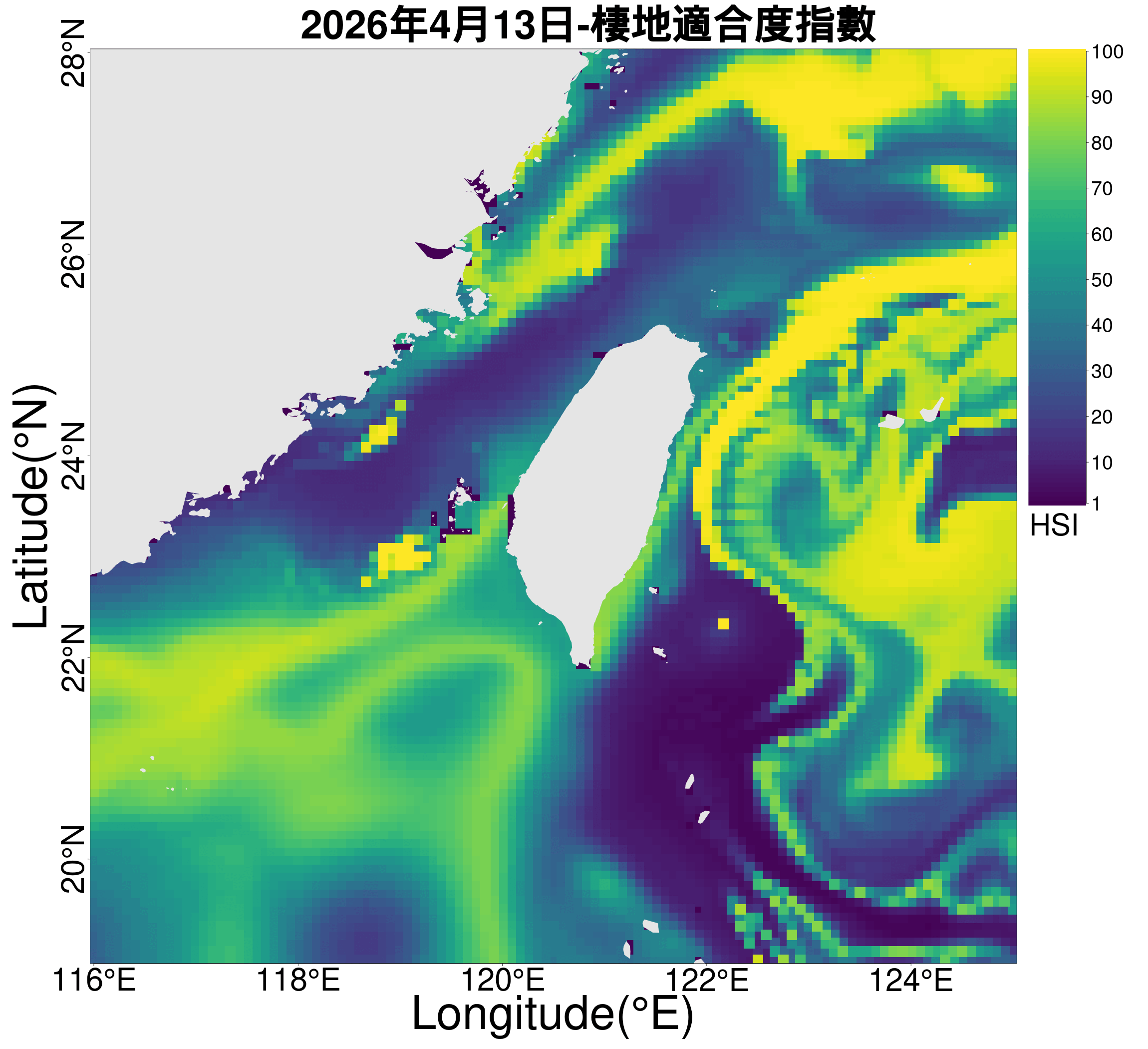 烏魚棲地一周預測