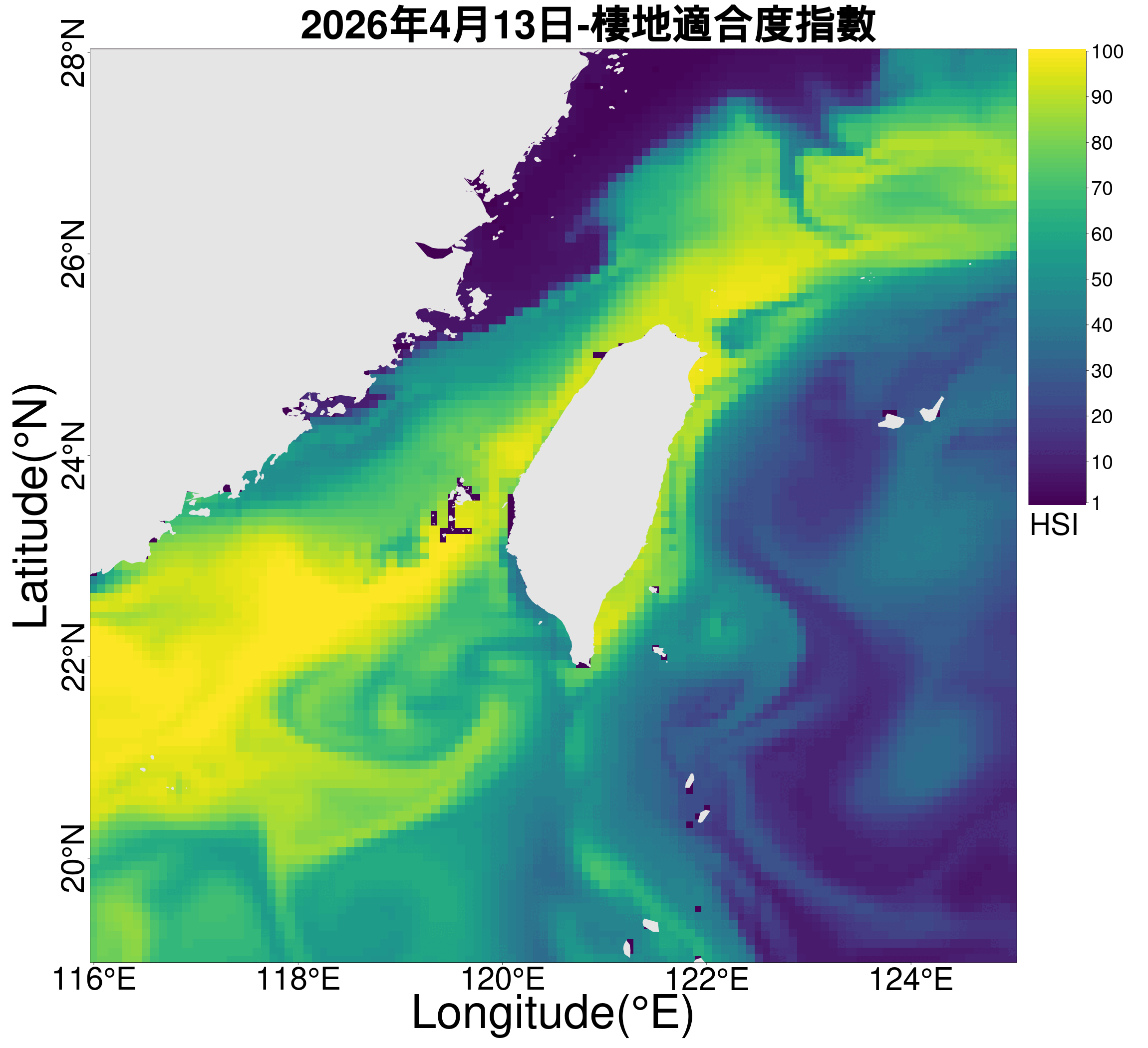 銀鯧棲地一周預測