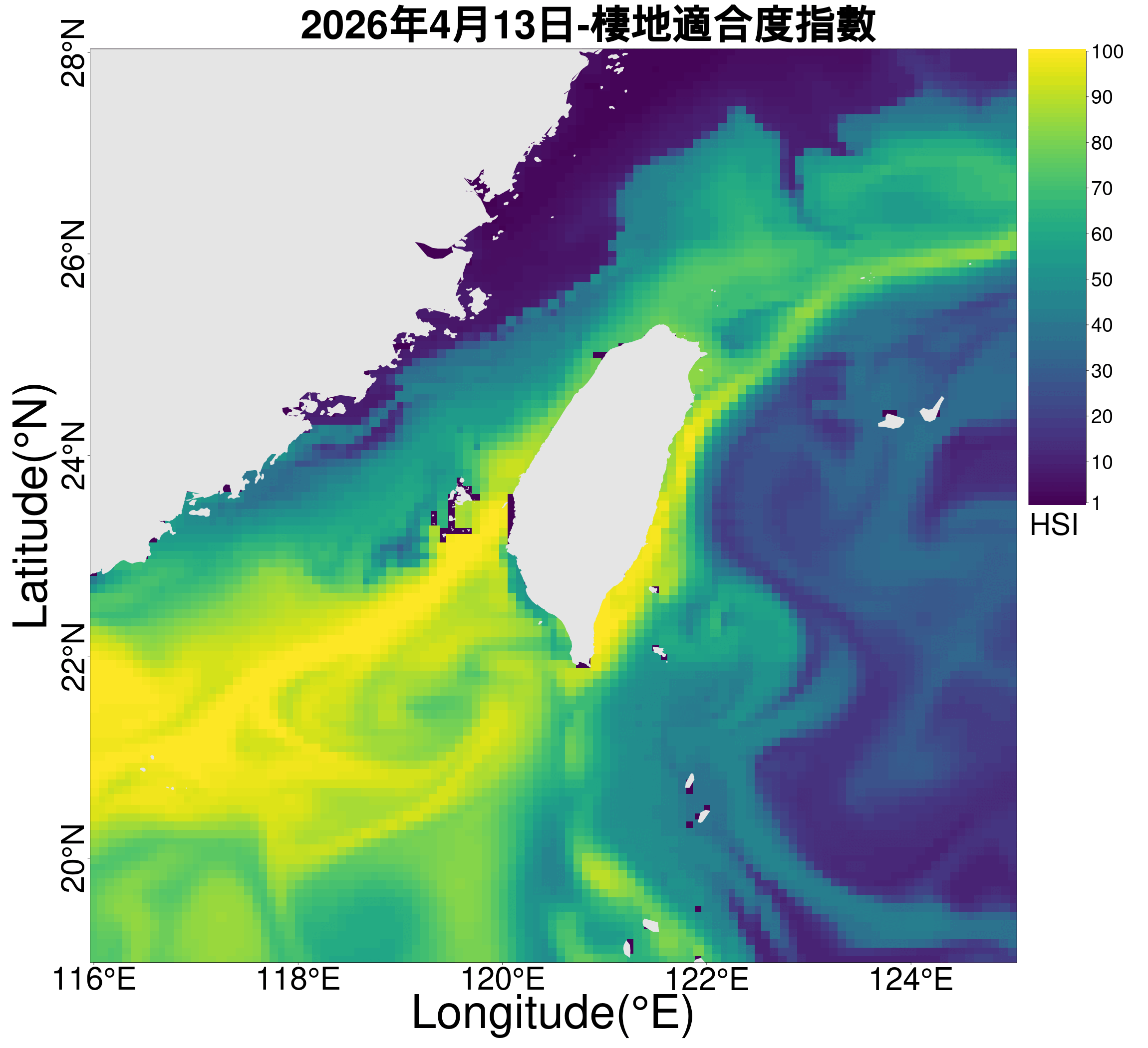 杜氏鰤棲地一周預測